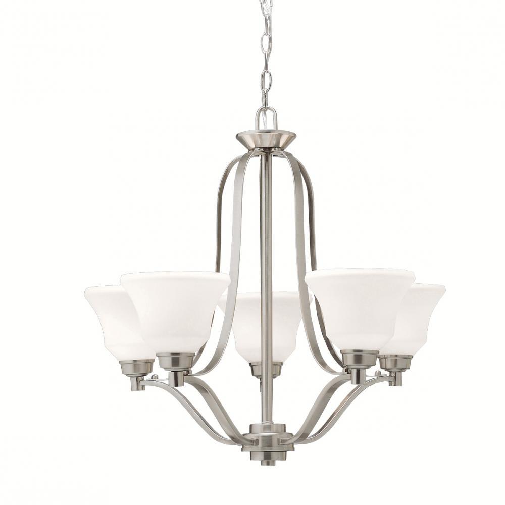 Langford™ 5 Light Chandelier with LED Bulbs Brushed Nickel