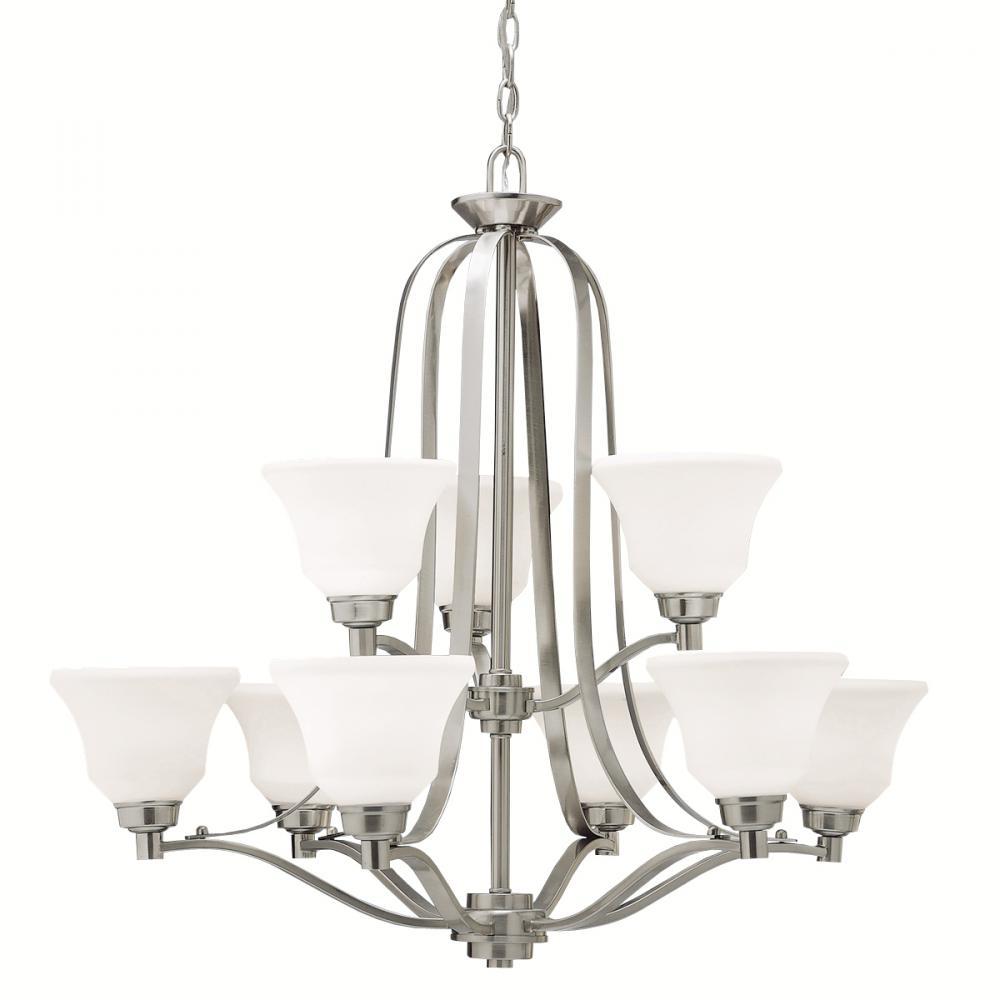 Langford™ 9 Light Chandelier with LED Bulbs Brushed Nickel