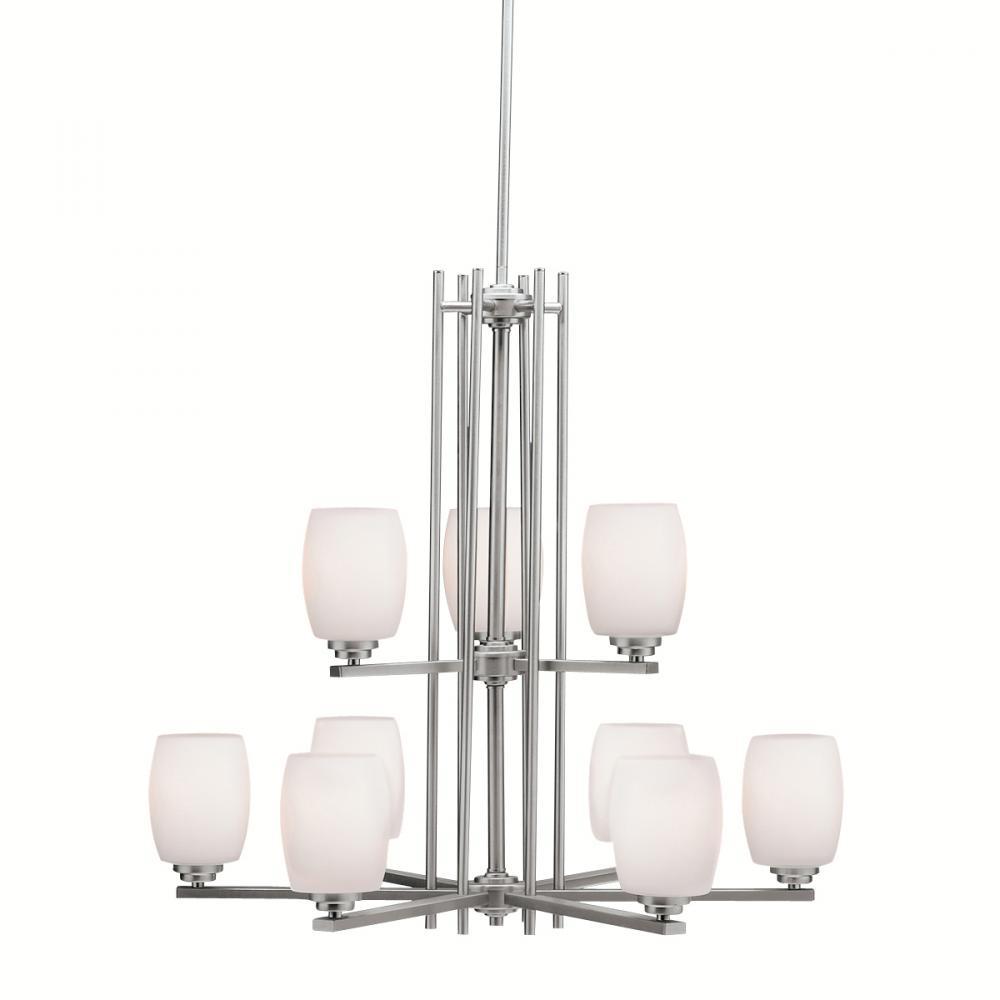 Eileen™ 9 Light Chandelier with LED Bulbs Brushed Nickel