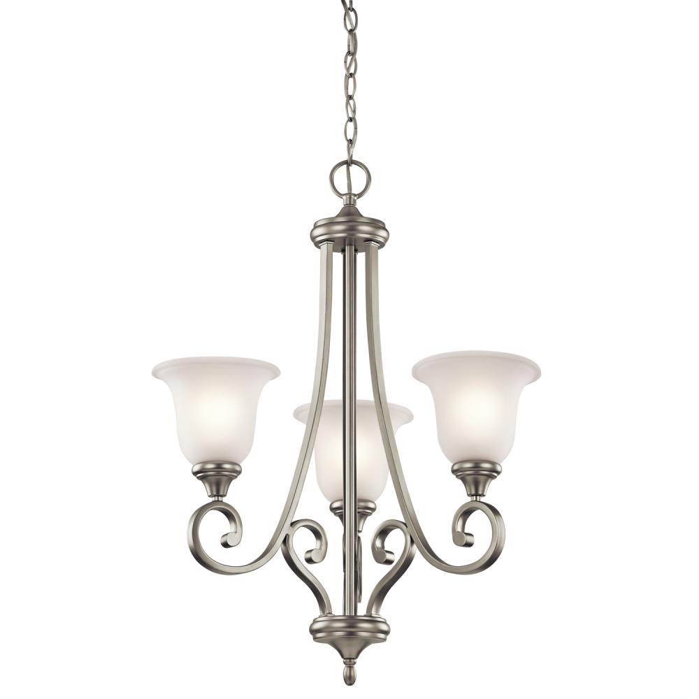 Monroe™ 3 Light Chandelier with LED Bulbs Brushed Nickel