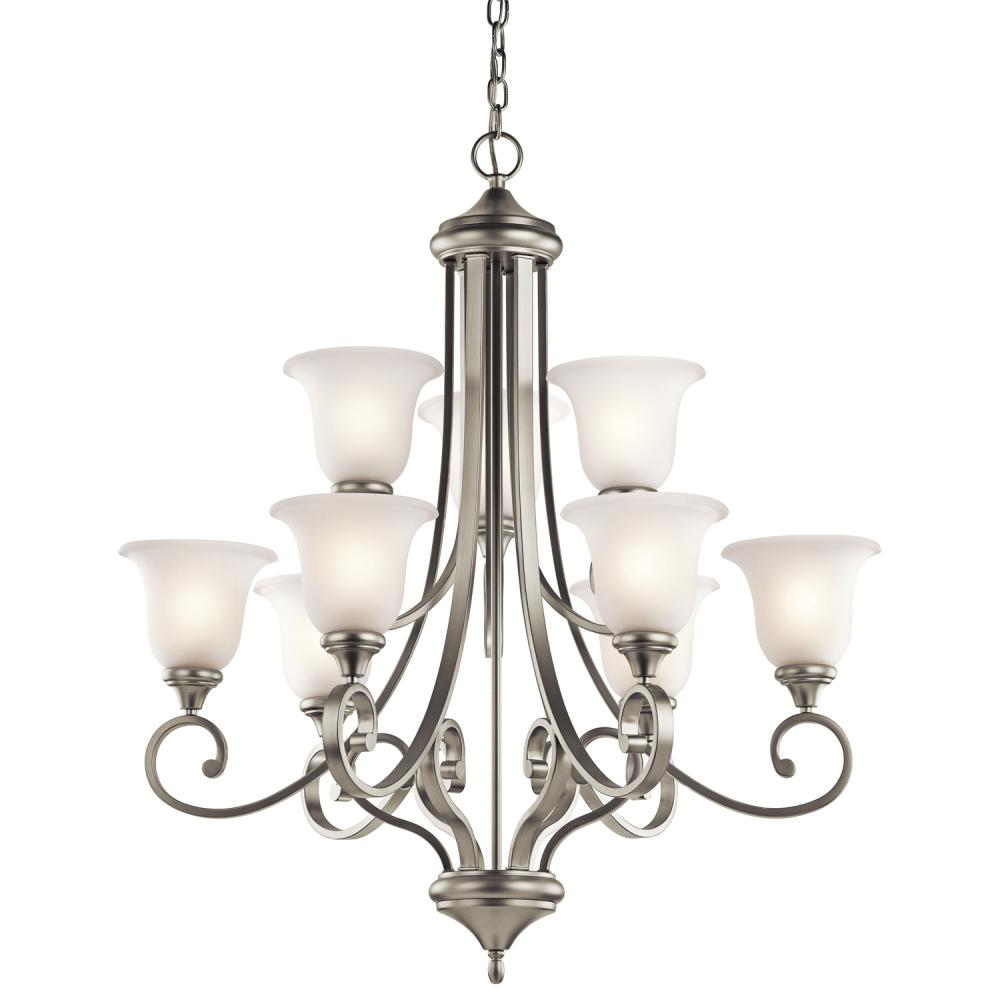 Monroe™ 9 Light Chandelier with LED Bulbs Brushed Nickel