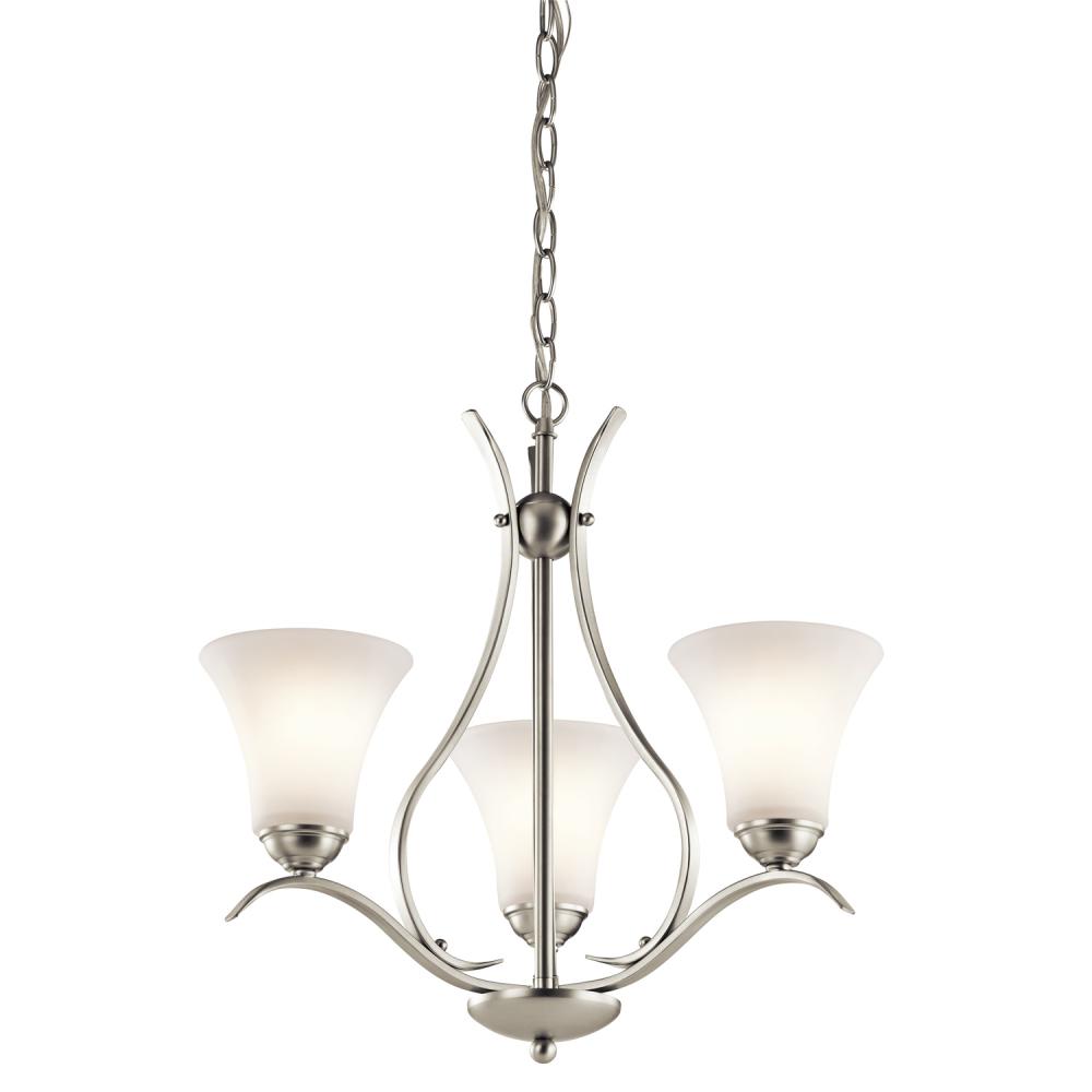 Keiran™ 3 Light Chandelier with LED Bulbs Brushed Nickel