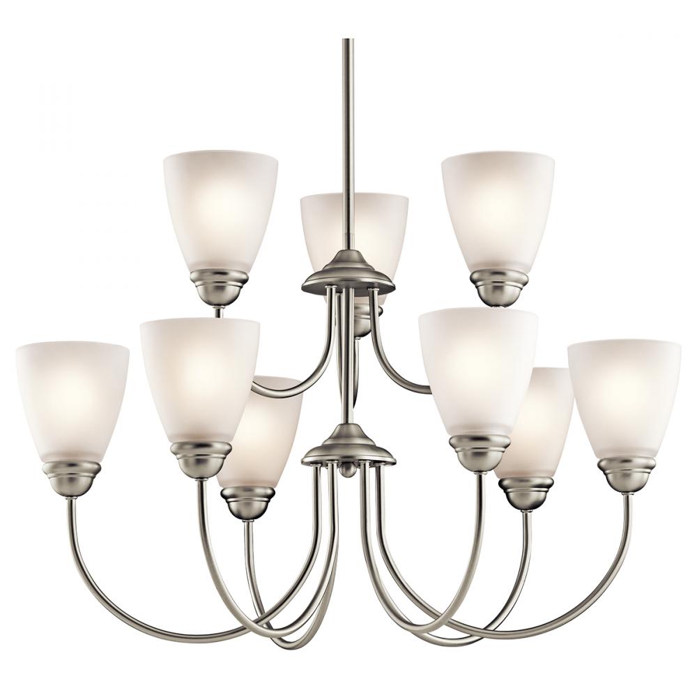 Jolie 9 Light Chandelier with LED Bulbs Brushed Nickel