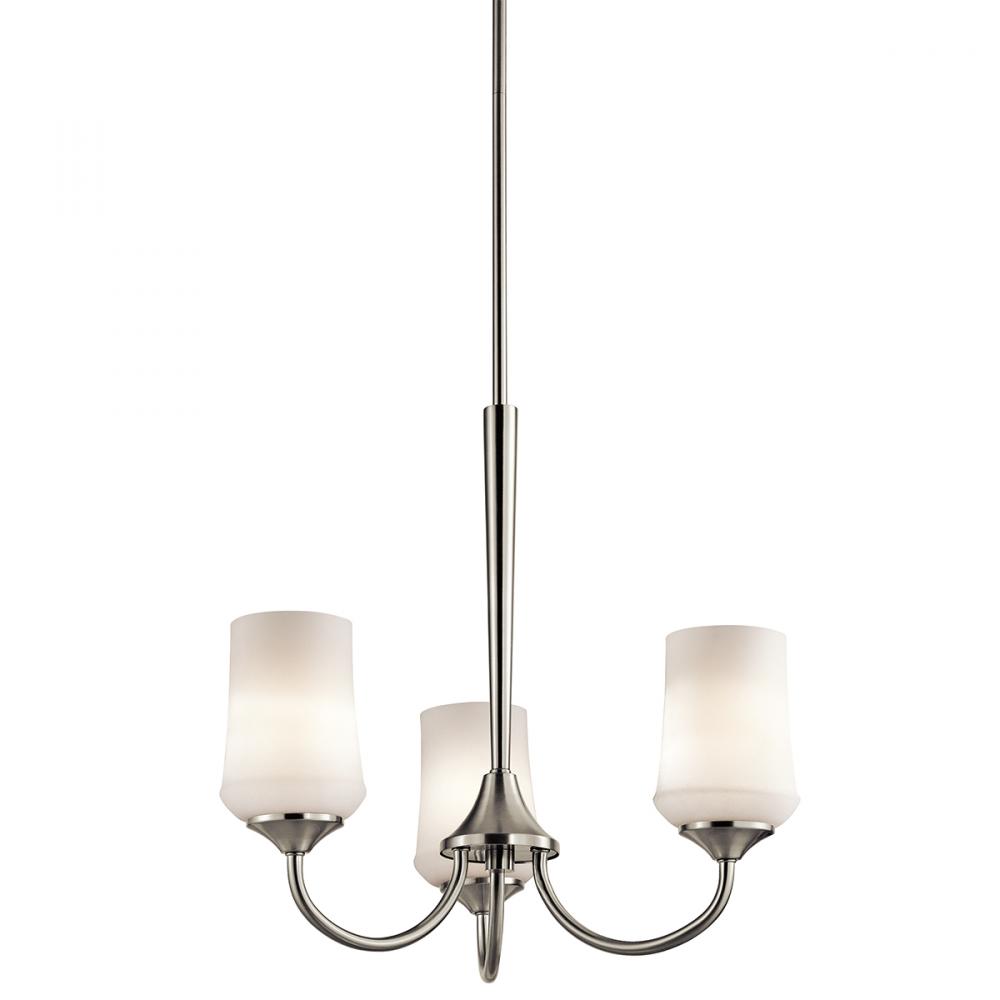 Aubrey™ 3 Light Chandelier with LED Bulbs Brushed Nickel