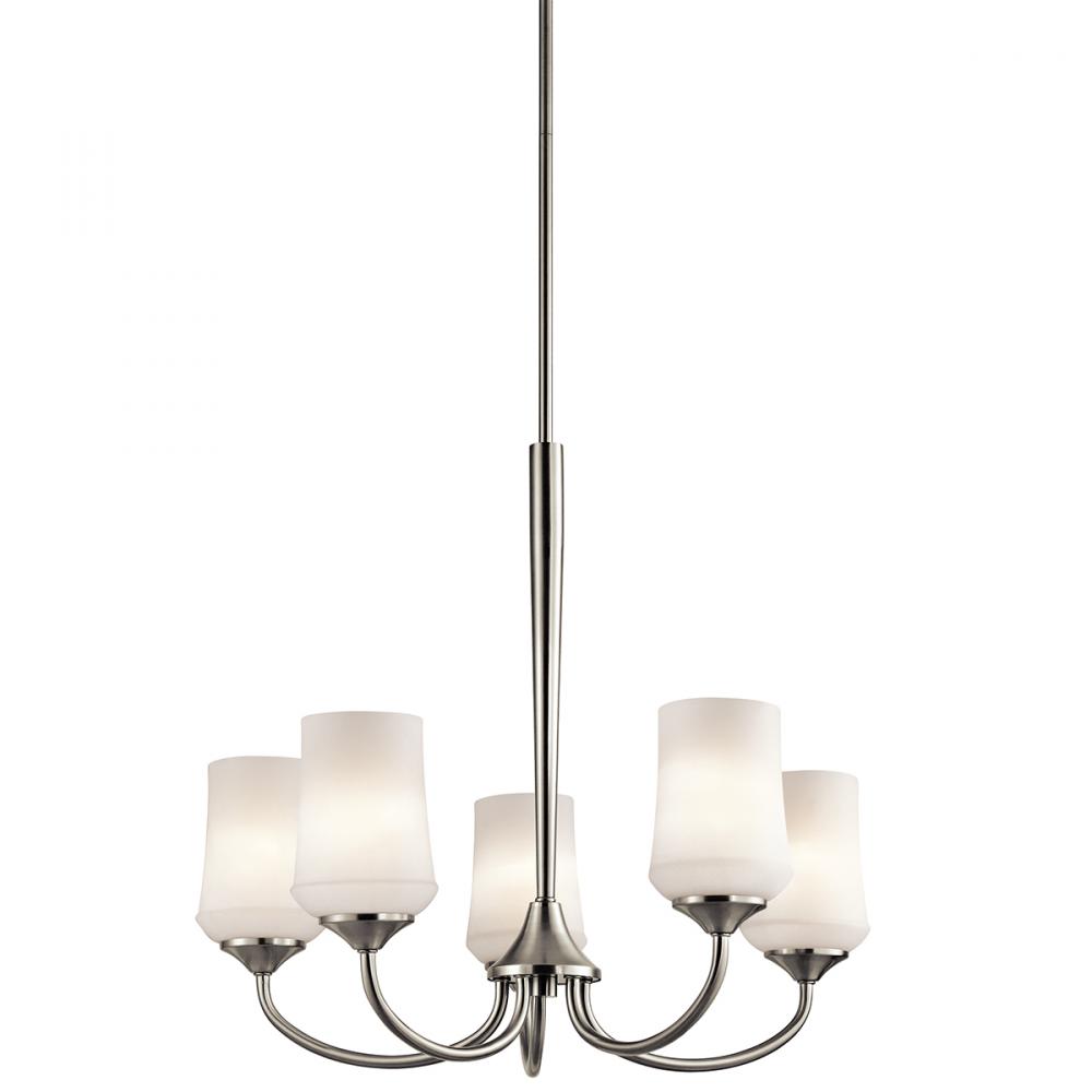 Aubrey™ 5 Light Chandelier with LED Bulbs Brushed Nickel