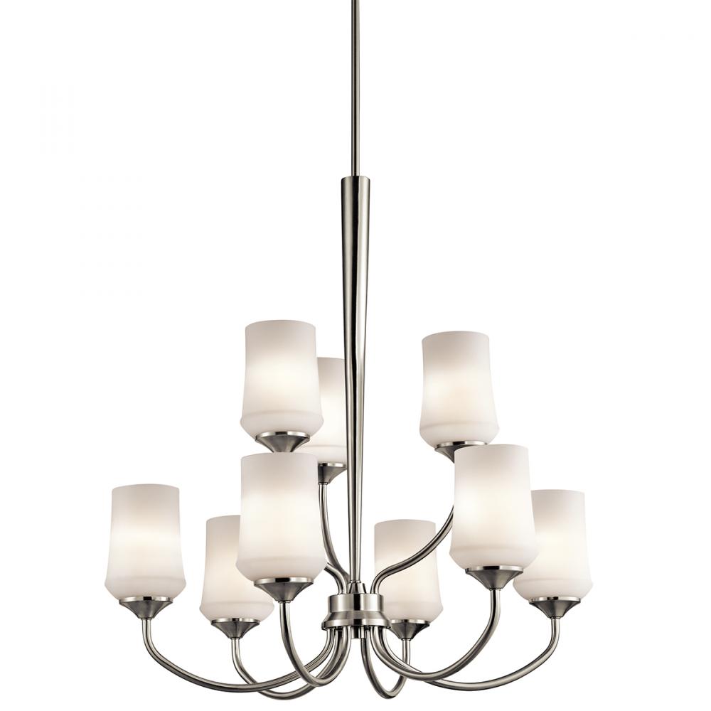 Aubrey™ 9 Light Chandelier with LED Bulbs Brushed Nickel