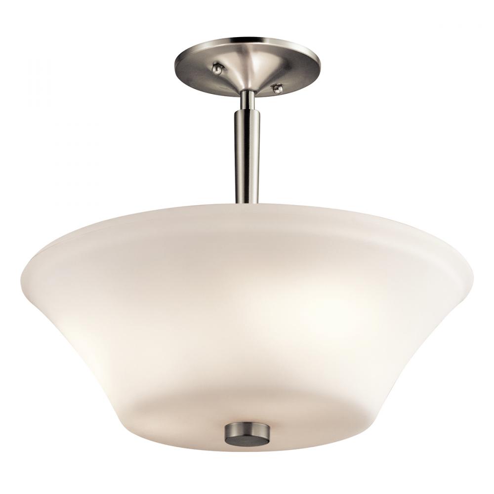 Aubrey™ 3 Light Semi Flush with LED Bulbs Brushed Nickel