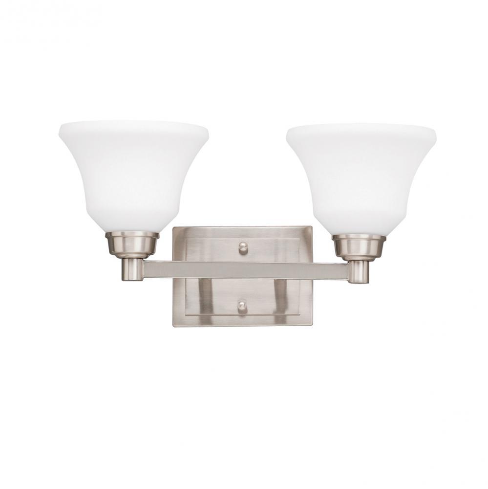 Langford™ 2 Light Vanity Light with LED Bulbs Brushed Nickel
