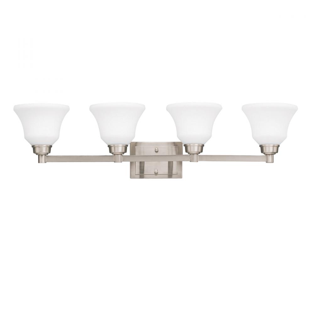 Langford™ 4 light Vanity Light with LED Bulbs Brushed Nickel