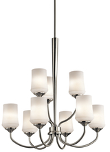 Kichler 43666NI - Aubrey 31.25" 9 Light 2 Tier Chandelier with Satin Etched Cased Opal in Brushed Nickel