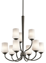 Kichler 43666OZ - Aubrey 31.25" 9 Light 2 Tier Chandelier with Satin Etched Cased Opal in Olde Bronze®