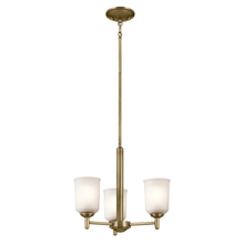 Kichler 43670NBR - Shailene 15.25" 3-Light Mini Chandelier with Clear Satin Etched Glass in Natural Brass