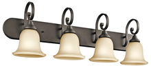 Kichler 45056OZ - Monroe 36" 4 Light Vanity Light with Light Umber Etched Glass in Olde Bronze®