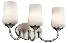 Kichler 45570NI - Aubrey 21" 3 Light Vanity Light with Satin Etched Cased Opal Glass in Brushed Nickel