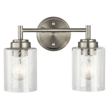 Kichler 45885NI - Winslow 12.75" 2 Light Vanity Light with Clear Seeded Glass in Brushed Nickel