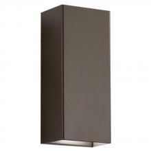 Kichler 49551AZLED - Walden 12" LED Outdoor Wall Light with Clear Tempered Glass With Inside Etch and Architectural B