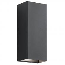 Kichler 49551BKTLED - Walden 12" LED Outdoor Wall Light with Clear Tempered Glass With Inside Etch and Textured Black