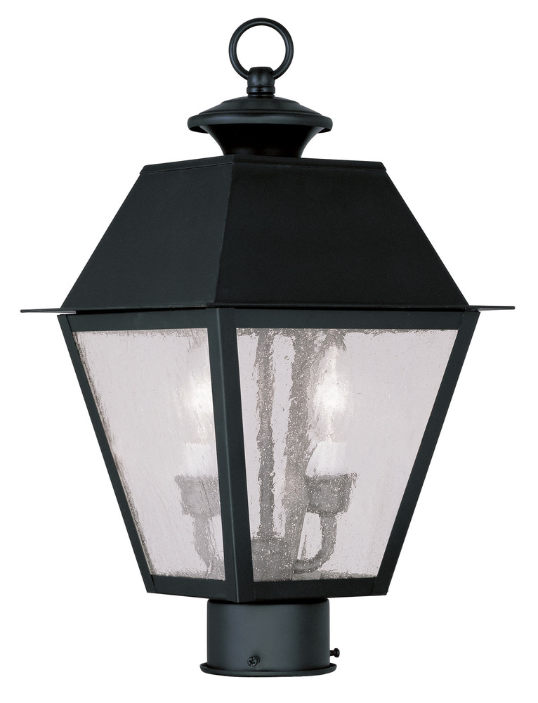 2 Light Black Outdoor Post Lantern