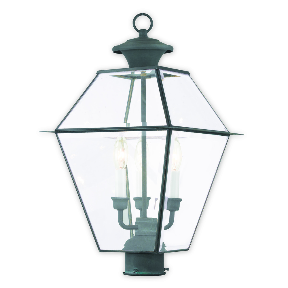 3 Light Charcoal Outdoor Post Lantern