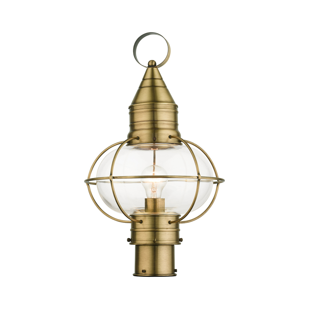 1 Lt Antique Brass Outdoor Post Top Lantern