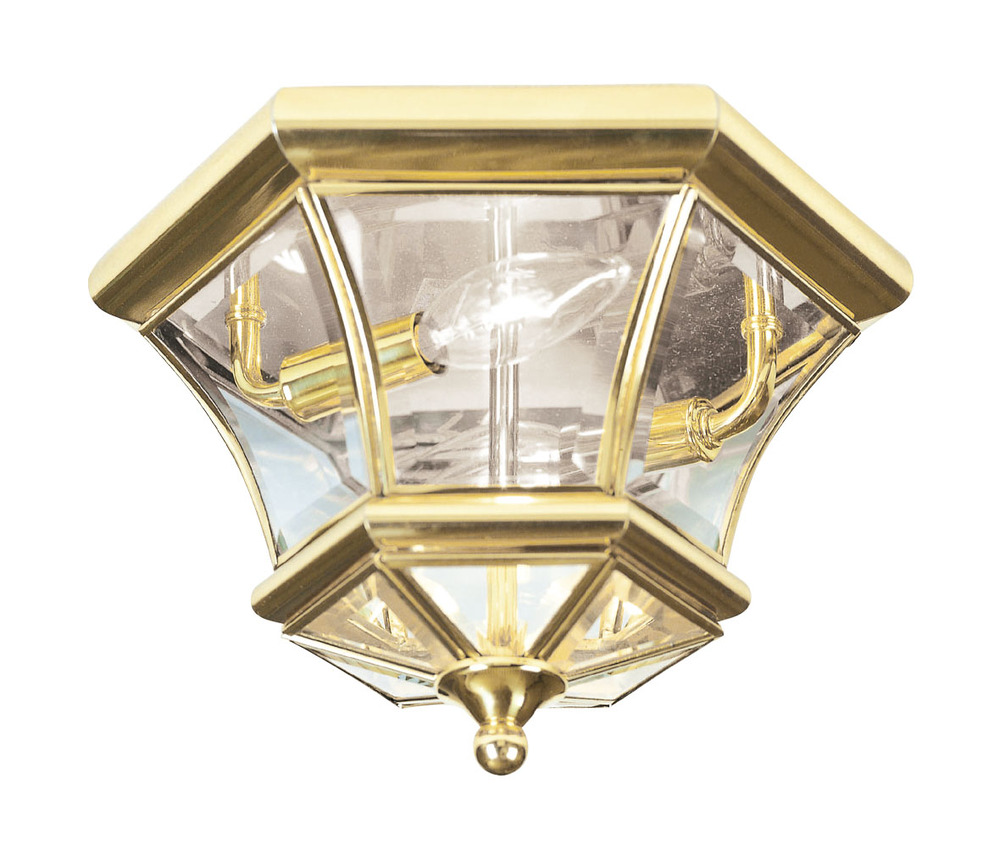 2 Light Polished Brass Ceiling Mount