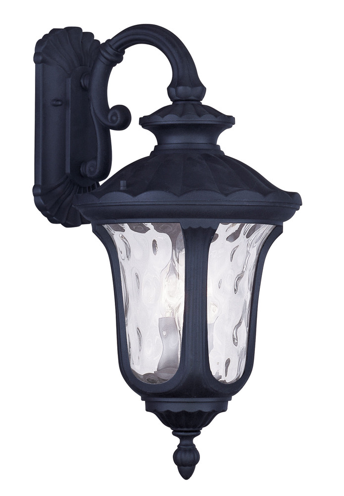 3 Light Black Outdoor Wall Lantern