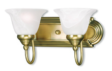Livex Lighting 1002-01 - 2 Light Antique Brass Bath Light