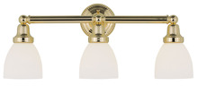 Livex Lighting 1023-02 - 3 Light Polished Brass Bath Light