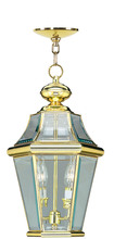 Livex Lighting 2265-02 - 2 Light PB Outdoor Chain Lantern