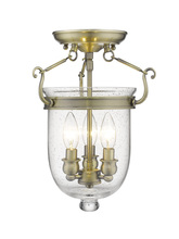 Livex Lighting 5081-01 - 3 Light Antique Brass Ceiling Mount