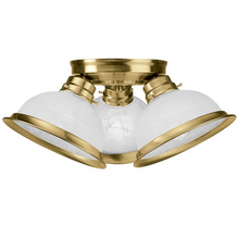 Livex Lighting 8108-01 - 3 Light Antique Brass Ceiling Mount