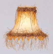 Livex Lighting S112 - Champagne Silk Bell Clip Shade with Light Corn Silk Fringe and Beads