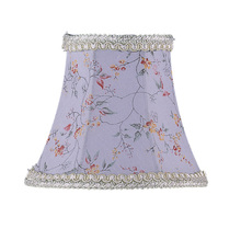 Livex Lighting S274 - Sky Blue Floral Print Bell Clip Shade with Fancy Trim