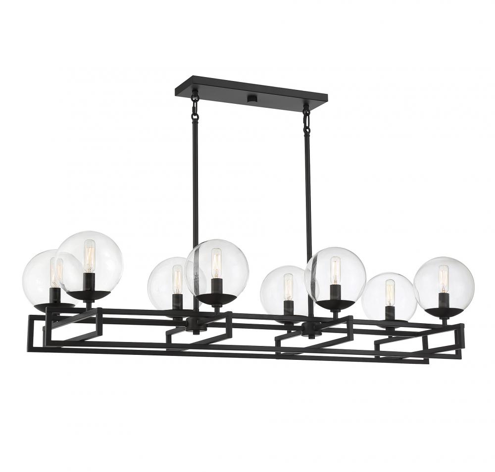 Crosby 8-light Linear Chandelier In Matte Black