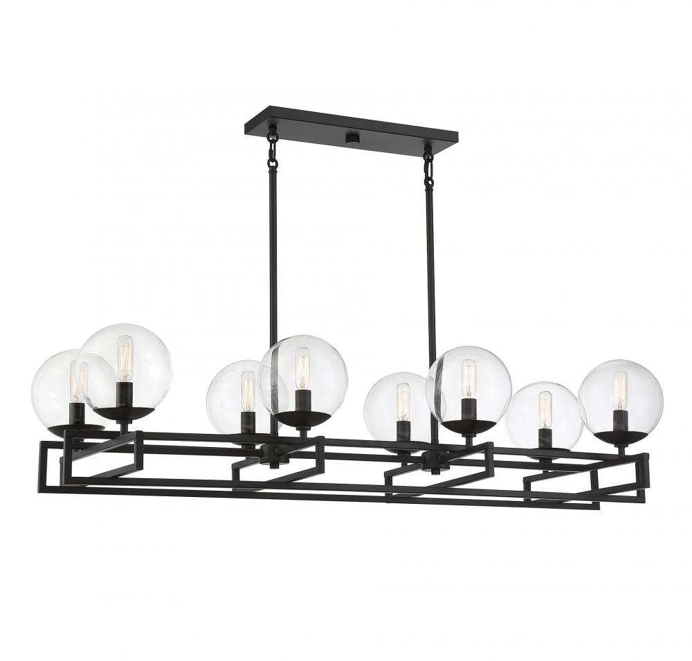 Crosby 8-Light Linear Chandelier in Matte Black