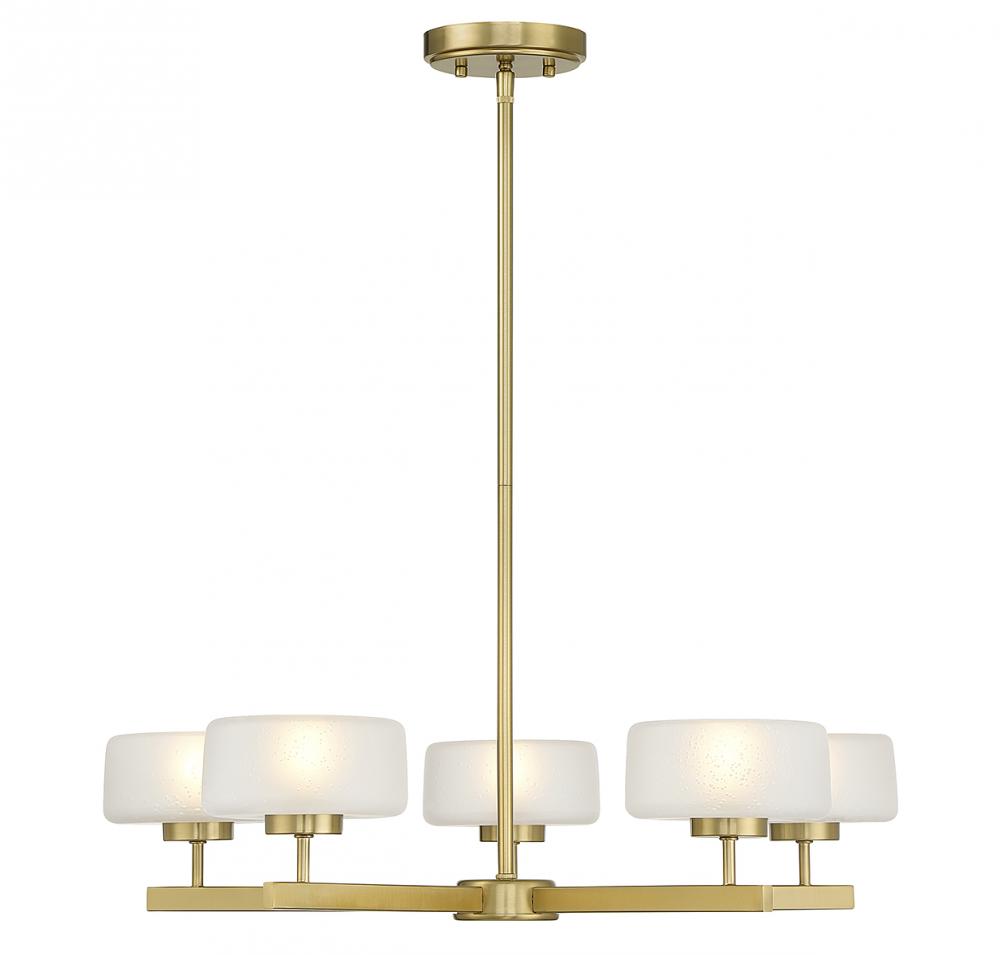 Falster 5-Light LED Chandelier in Warm Brass