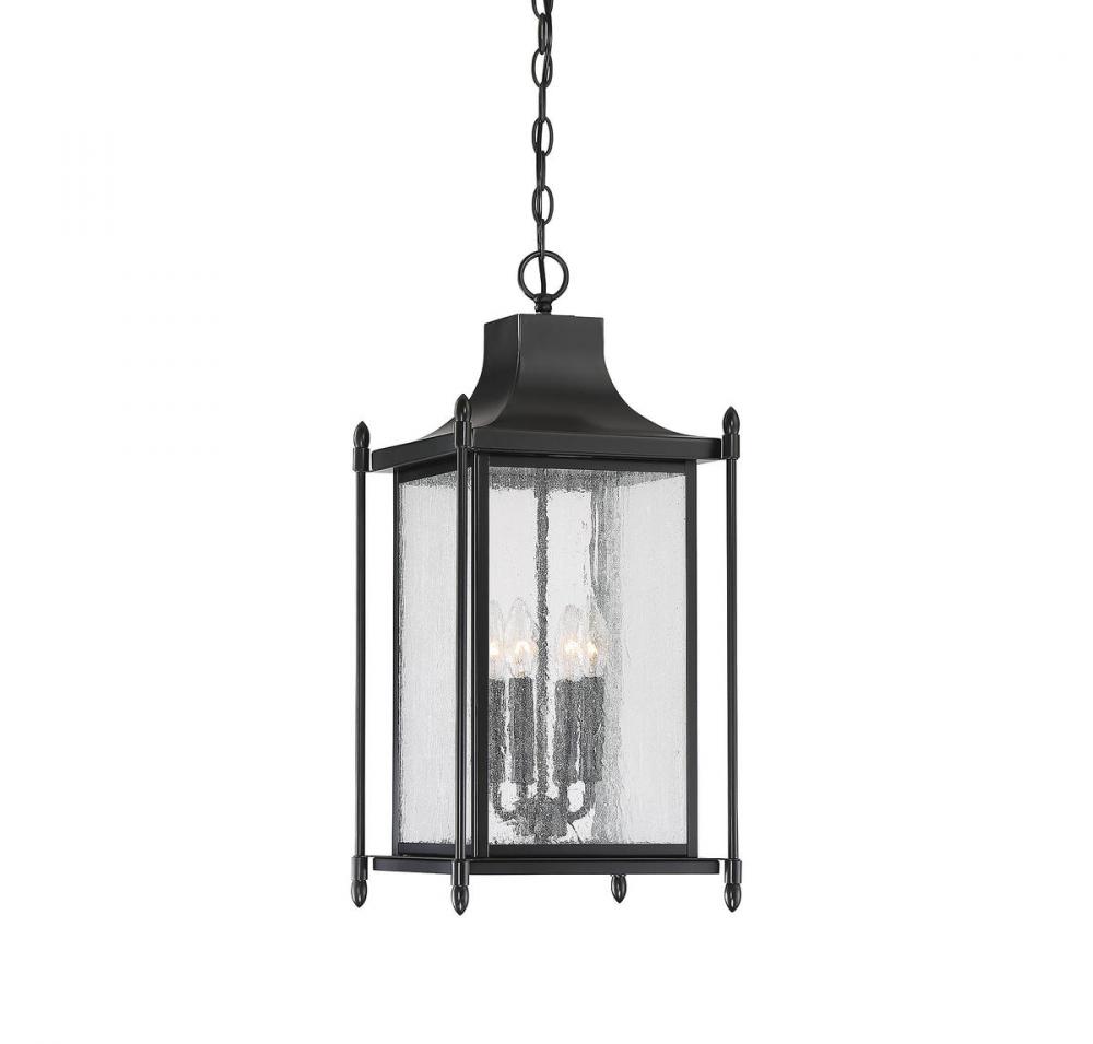 Dunnmore 4-light Outdoor Hanging Lantern In Black
