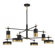 Savoy House 1-1637-8-143 - Ashor 8-light Led Chandelier In Matte Black With Warm Brass Accents