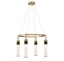 Savoy House 1-1641-4-143 - Abel 4-light Led Chandelier In Matte Black With Warm Brass Accents