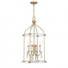 Savoy House 7-7714-4-195 - Mayfair 4-Light Pendant in Warm Brass and Chrome