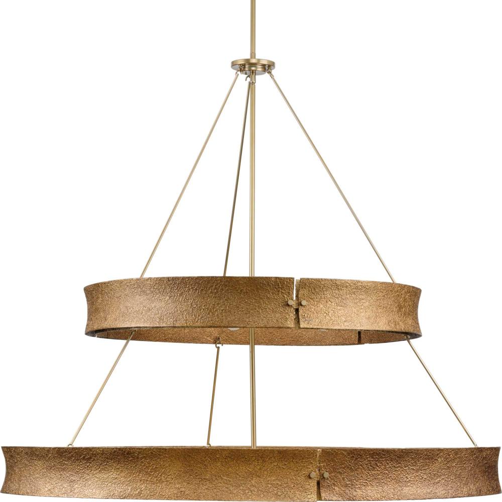 Lusail Collection Thirteen-Light Soft Gold Luxe Industrial Chandelier