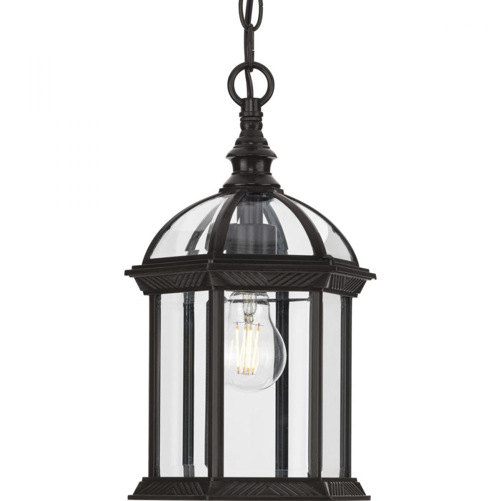 Dillard Collection One-Light Traditional Antique Bronze Clear Glass Outdoor Hanging Light
