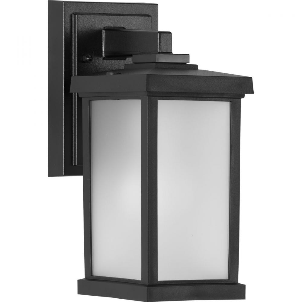 Trafford Non-Metallic Lantern Collection  One-Light Textured Black Frosted Shade Traditional Outdoor