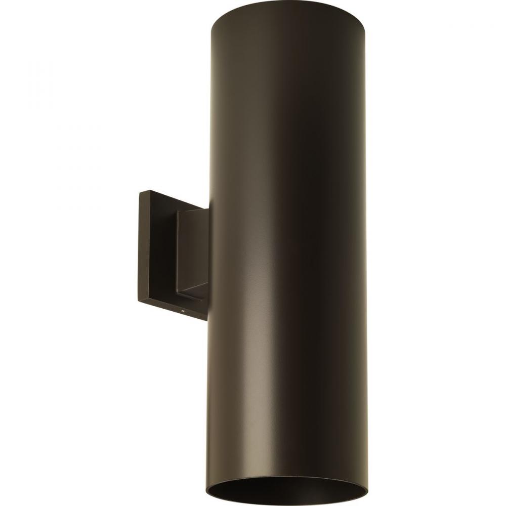 6" LED Outdoor Up/Down Modern Antique Bronze Wall Cylinder with Glass Top Lense