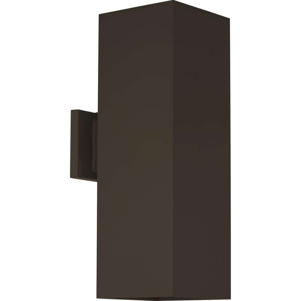 6" LED Outdoor Up/Down Modern Antique Bronze Wall Cylinder with Glass Top Lense