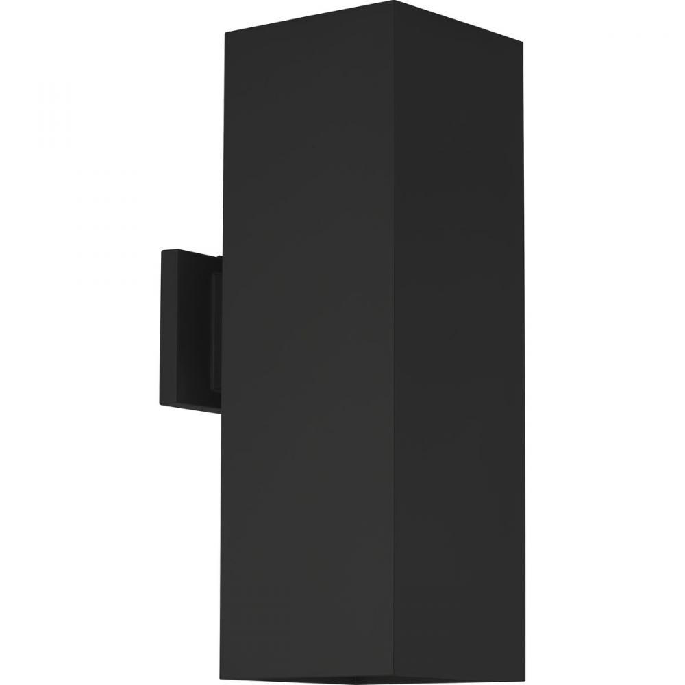 6" LED Outdoor Up/Down Modern Black Wall Cylinder with Glass Top Lense