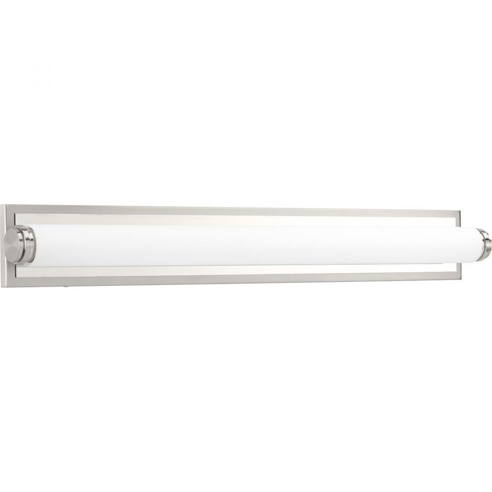 Concourse LED Collection 36" Brushed Nickel Etched White Glass Modern Bath Vanity Light