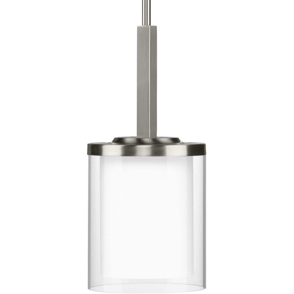 Mast Collection One-Light Brushed Nickel Clear Glass Coastal Mini-Pendant Light