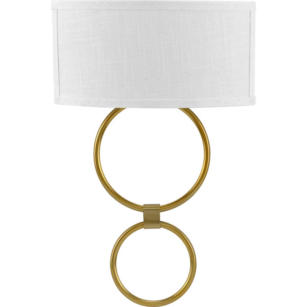 LED Shaded Sconce Collection Brushed Bronze One-Light Circle LED Wall Sconce