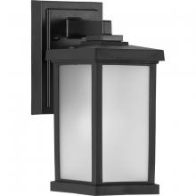 Progress P560288-031 - Trafford Non-Metallic Lantern Collection  One-Light Textured Black Frosted Shade Traditional Outdoor